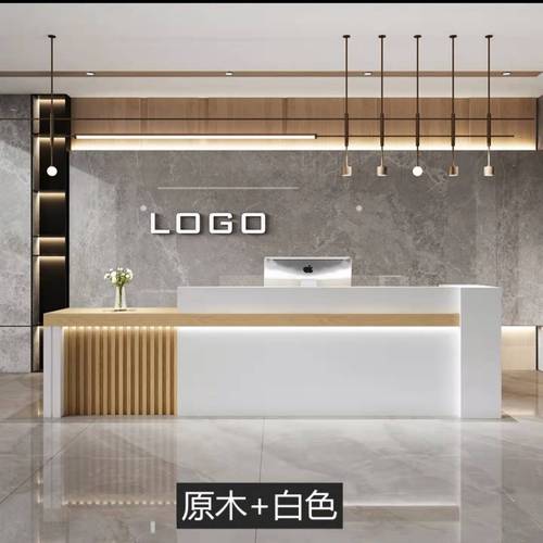 吧台桌现代中式店铺收银台公司酒店宾馆售楼部大厅前台接待台柜台
