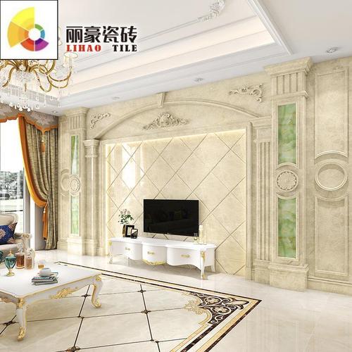 大理石电视背景墙瓷砖微晶石欧式客厅天然石材影视墙罗马柱装饰