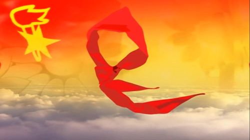 少年先锋队队旗红领巾少先队六一儿童节晚会歌舞节目高清背景视频