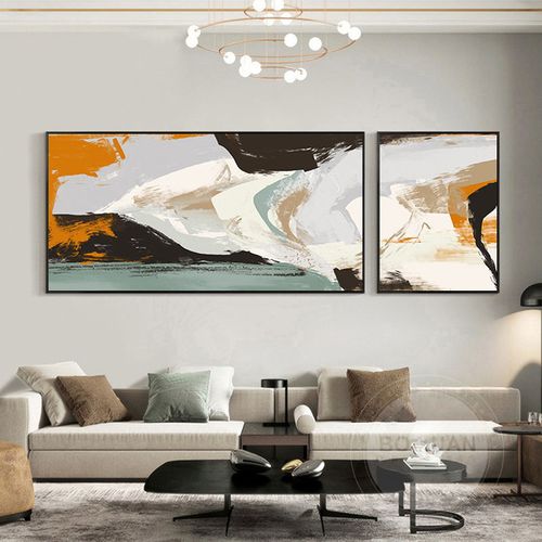 山水印象 现代简约风格抽象装饰画客厅挂画沙发背景墙卧室大壁画