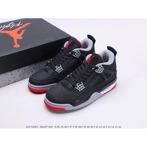 4 retro aj4黑红公牛男女同款篮球鞋