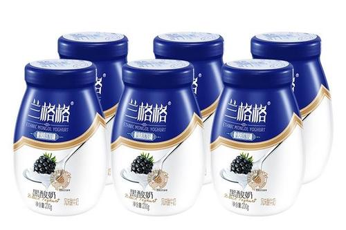 0/箱 内蒙古兰格格黑莓酸奶,蒙古族黑酸奶 200g 6瓶