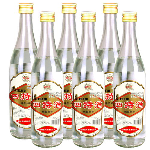 四特酒 玻璃光瓶 特香型白酒四特 老四特莲四 45度 500ml*6瓶