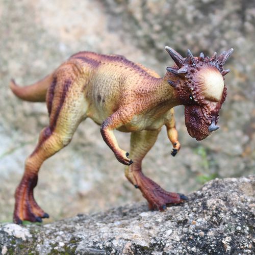 白垩纪恐龙世界肿头龙模型厚头龙儿童玩具大号实心仿真动物套装