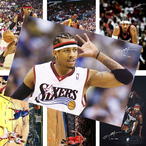 艾弗森海报 nba篮球艾弗森海报寝室柜子贴纸高清写真宿舍床头壁墙纸