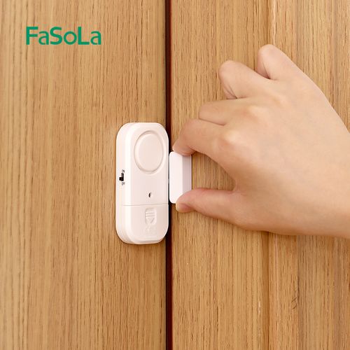 fasola门磁报警器门窗感应器家用防盗传感器居家隔离开门提示器