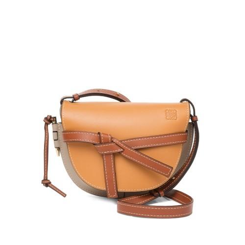 【包税】loewe/罗意威 gate 女士经典款拼色光面小牛皮 斜挎 单肩包