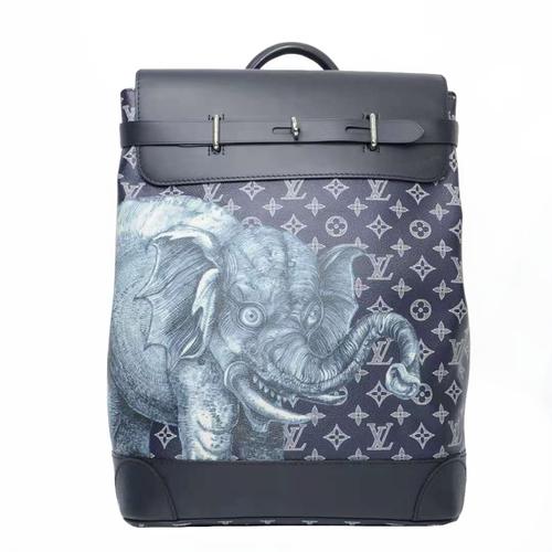 【99新】路易威登lv限量款动物园系列大象图案双肩包休闲背包二手男包