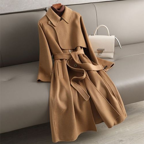 欧蓝唯芝高端双面羊绒大衣女中长款赫本风毛呢外套2021年新款秋冬
