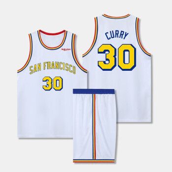 库l里球衣30号curry勇士球衣篮球服套装男队服球队定制勇士队 复古勇s