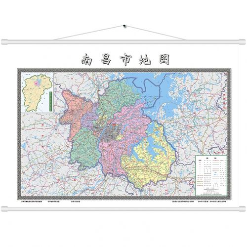 2020南昌市地图挂图江西交通旅游图系列1.