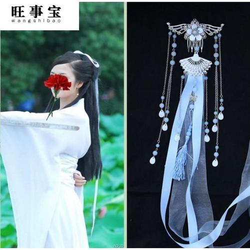 边夹古风发带流苏飘带马尾辫汉服头饰发绳配饰女童