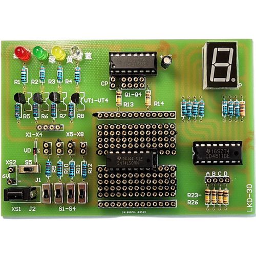 自制数字电路实验板全套散件含3只集成电路2-10进制演示制作diy