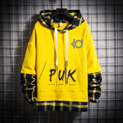 篮球队35杜兰特卫衣男女套头连帽衫假两件宽松大码