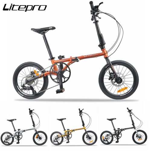 litepro d1609折叠自行车铬钼钢9速碟刹折叠车 风行16寸349代步车