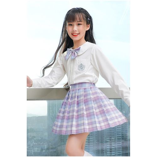 exemaba儿童jk制服裙女童正版夏季春装校服套装全套gk幼稚园10小学生