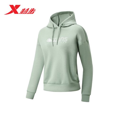 特步女装连帽卫衣春季2022新针织休闲运动上衣套头衫979128930222