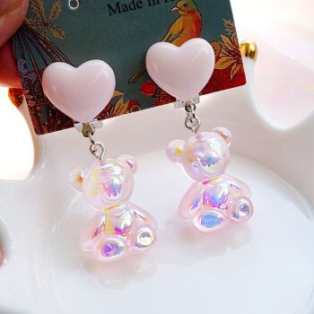 儿童耳环女孩无耳洞耳夹公主饰品可爱宝宝耳钉耳坠 o款1对