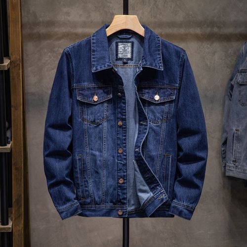 牛仔夹克男装秋季休闲青年美版修身痞帅宽松大码牛仔外套上衣春秋