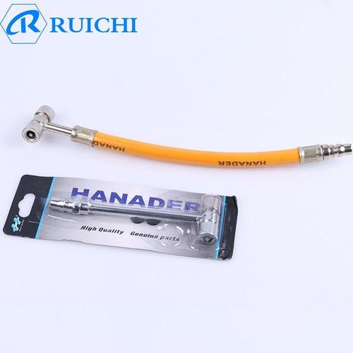 现货供应hander 双头t型黄色充气软管两用汽车轮胎加气杆充气咀