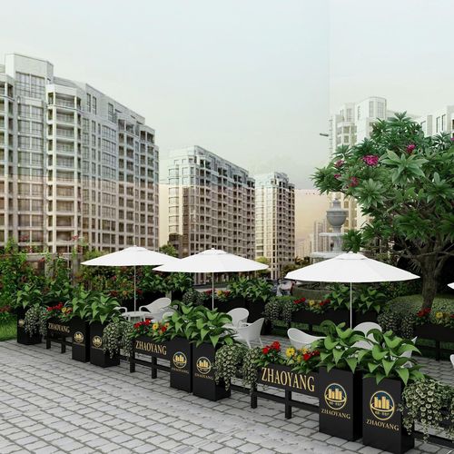 新款可落地铁艺隔断户外园艺花箱组合小区草坪装饰商业街花架北.