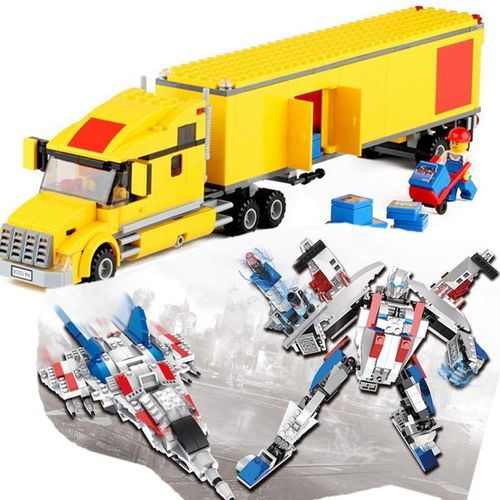 乐高3221 城市系列黄色大卡车厢式货柜车运输车积木新品男孩玩具 黄色
