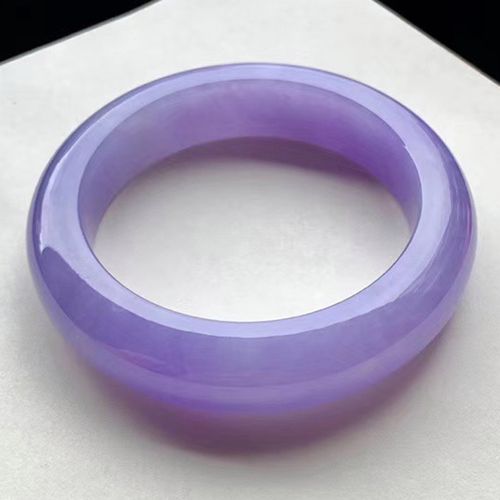 正圈冰种飘花镯子玻璃种圆条紫罗兰翡翠玉手镯春彩贵妃镯珠宝首饰送礼