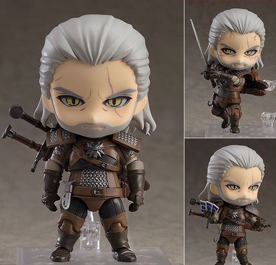 热销粘土人 巫师3 白狼 杰洛特ger alt 907#q版可换脸公仔手办模