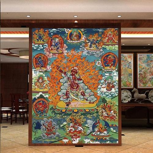 藏传佛教diy钻石画方钻满钻石绣唐卡一髻佛母贴钻点钻十字绣带钻