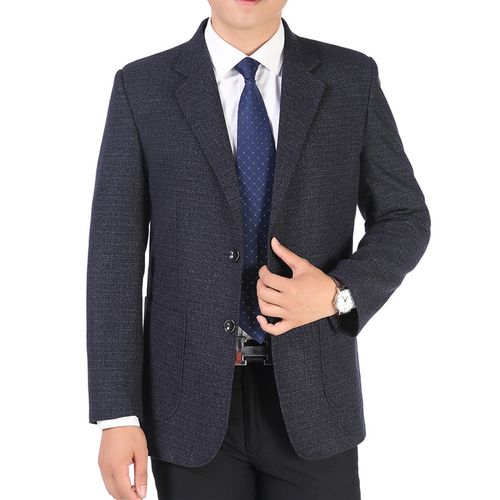 春秋季中年男士单件西服爸爸装休闲西装男中老年上衣薄款秋季外套