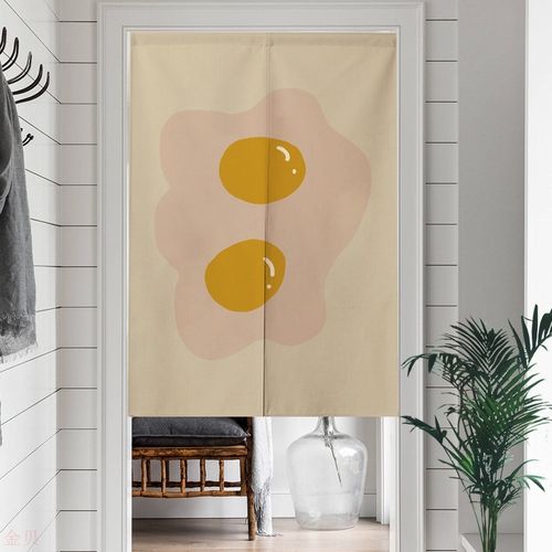 北欧ins风日式门帘布艺厨房遮挡半截帘半帘隔断帘子居家装饰挂帘