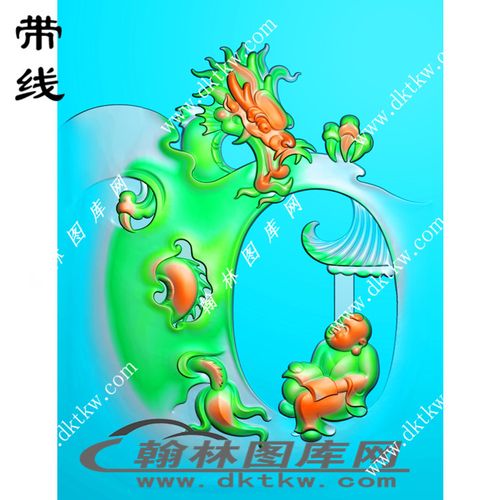 望子成龙(flf-149)精雕图浮雕图玉雕灰度图jdp/bmp/46牌挂件