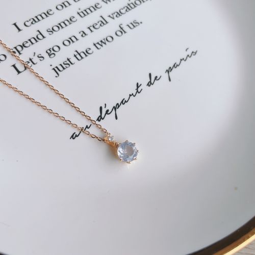 敲仙女天然薰衣草晶项链925银镀金简约气质小众锁骨日系轻珠宝潮