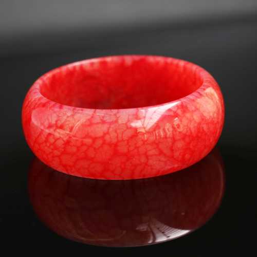 高档玉镯子 岫玉手镯鸡血手镯 新疆金丝玉鸡血玉纹满玉红手镯 玉