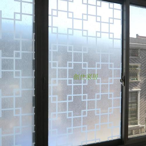 中式格子复古窗户玻璃贴膜 窗花贴纸 浴室移门 卧室 阳台 不透明