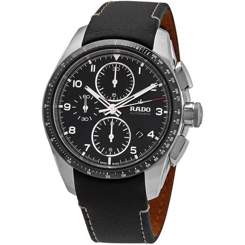 雷达rado男款黑色机械表|hyperchrome chronograph automatic black