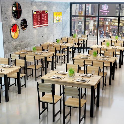早餐店吃饭桌桌椅板凳饭店米粉店桌子商用餐饮小餐馆快餐厅长条桌