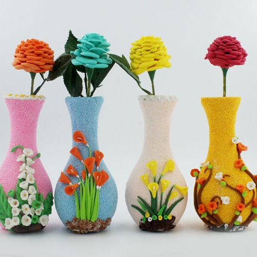 手工diy材料包花瓶 超轻粘土彩泥雪花泥珍珠泥橡皮泥玩具亲子活动