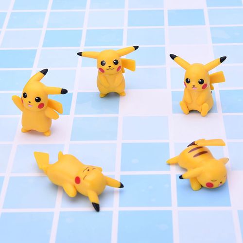 皮卡丘趴着小公仔小号迷你 可爱diy模型大侦探套装