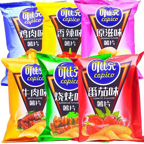 60g达利园可比克薯片膨化办公室休闲零食大礼包解馋分享小吃点心【4月