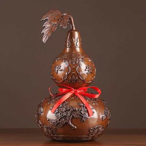 德祥缘 紫铜葫芦摆件客厅工艺品《四季平安》办公室家居装饰品乔迁