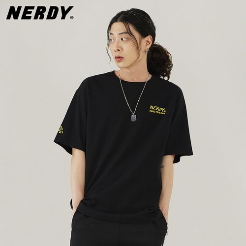 nerdy t恤 21年夏季新款情侣宽松圆领短袖ins女绘图图标运动短袖男