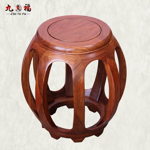 非洲花梨木鼓凳/圆凳/换鞋凳 中式仿古鼓凳 红木实木鼓凳特价