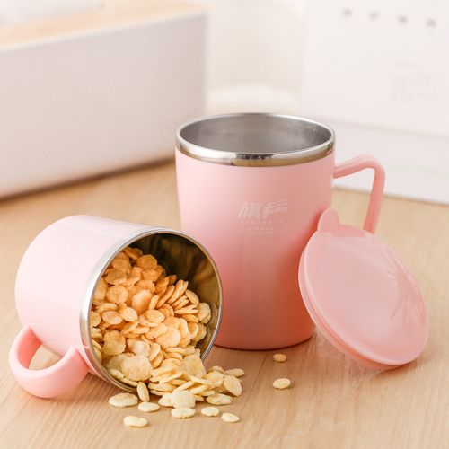 手柄摔杯杯子宝宝带防杯幼儿园口304盖喝水小学生儿童