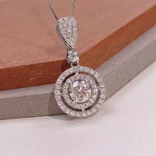 佰黛 18k金天然钻石吊坠配18k金真项链 30分天然主钻石配28分天然副