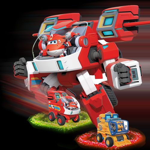 乐迪机甲装备超级飞侠玩具大号包警长合体汽车多多飞机变形机器人