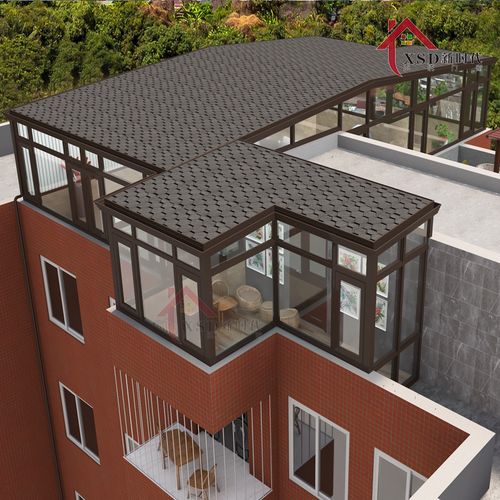 舒适封阳台平台德高瓦棚阳光房钢化玻璃隔热断桥铝门窗一体防盗窗