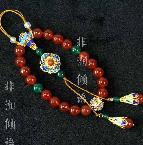 非湘倾语延禧攻略清宫十八子手串佛珠红玛瑙如懿传旗袍压襟