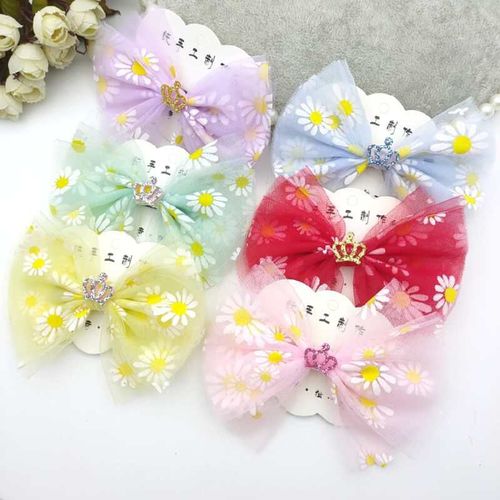 网纱雏菊材料包 新手自制发饰套装手工diy头饰套餐公主小皇冠发夹