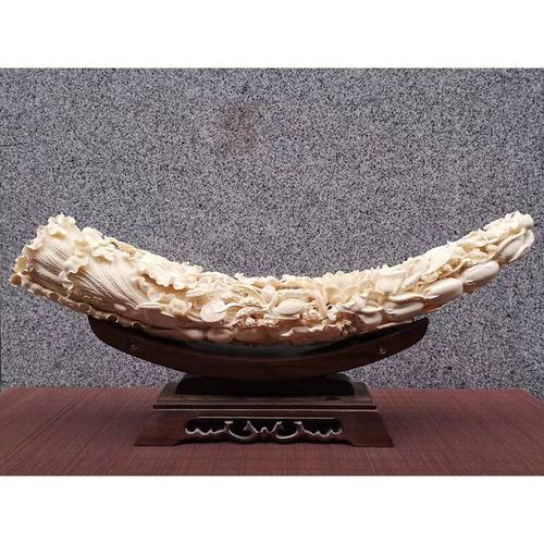 天然猛犸象牙雕刻白菜摆件猛犸原牙猛犸象牙白冰料猛犸象牙工艺品